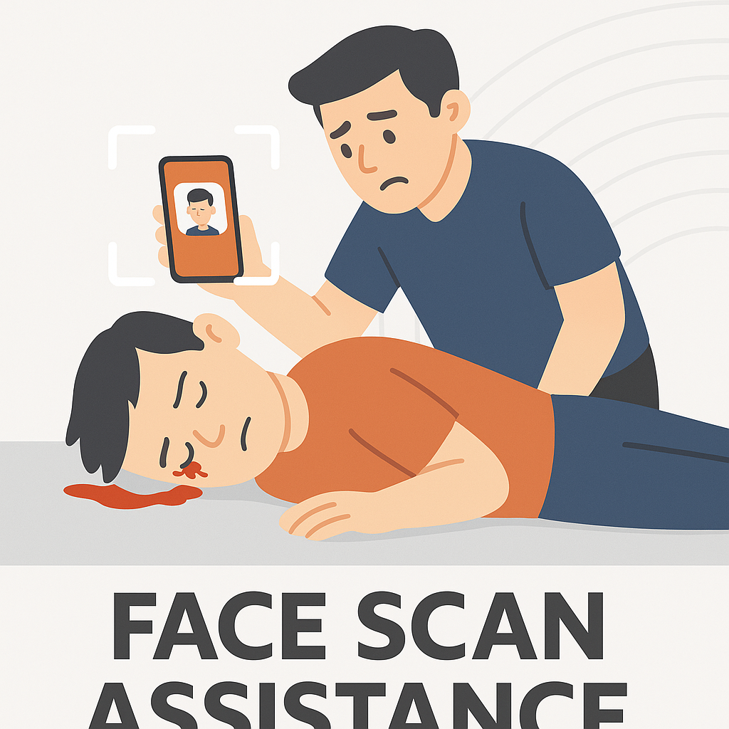 ICE Card app face scan emergency feature for instant help