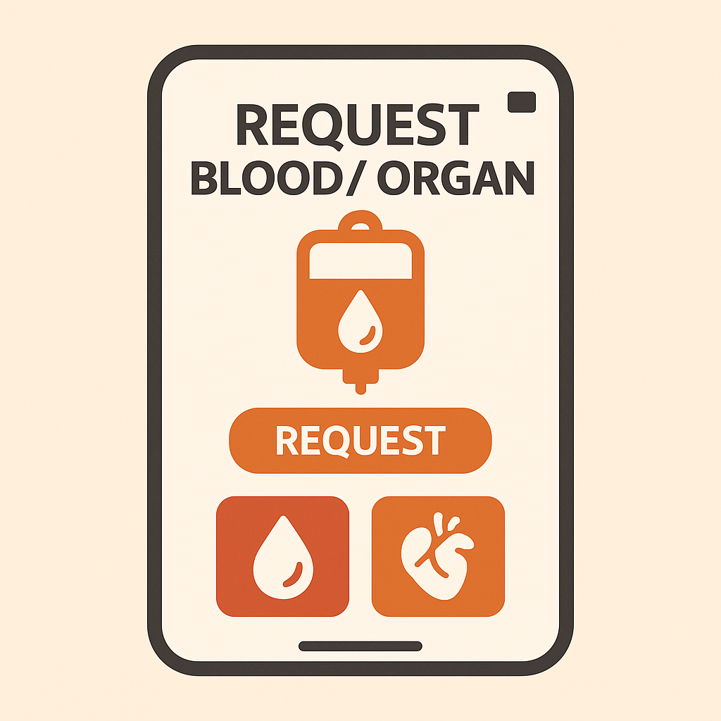 ICE Card blood and organ donation request feature