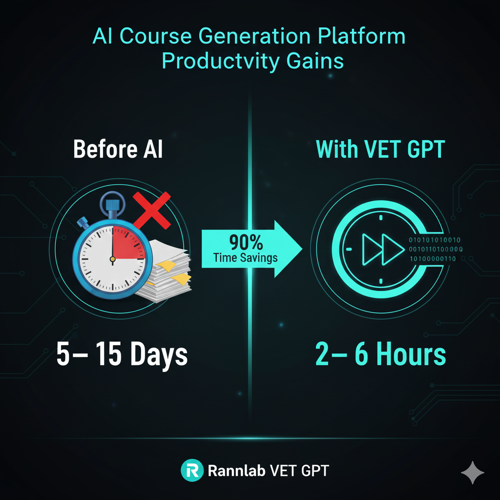 Comparison of manual vs AI-powered course creation time