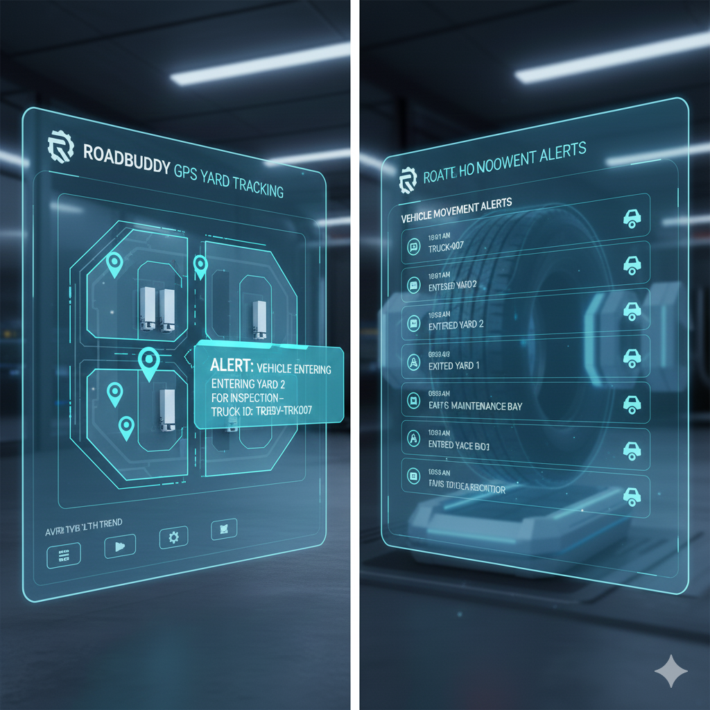GPS tracking integrated in Tyre Lifecycle Management Software for yard entry alerts