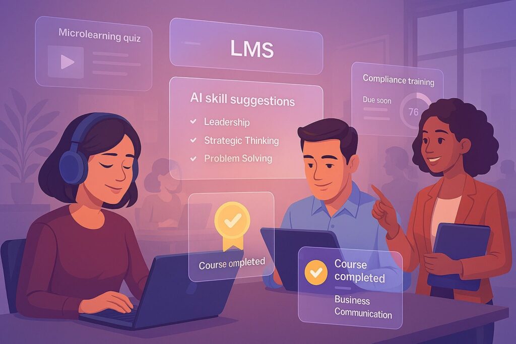 employees learning using AI-powered LMS in 2026