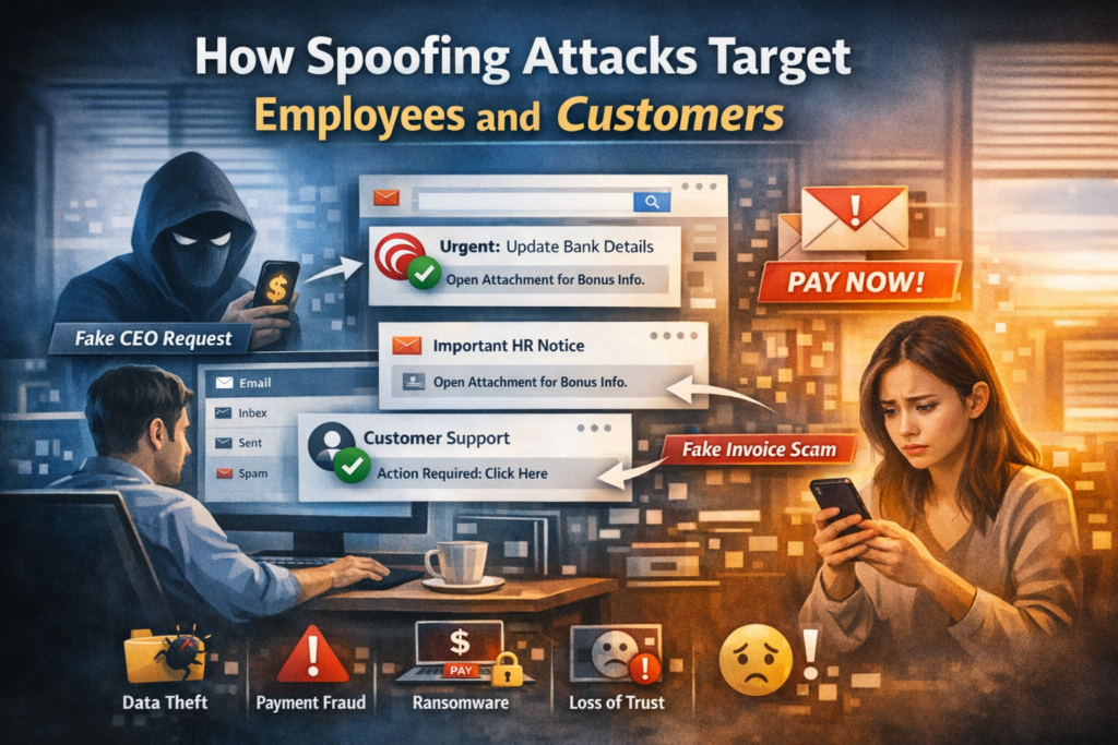 Protect Your Employees from Spoofing with Rannlab BIMI Verification Services 1 How spoofing attacks target employees and customers through fake emails, phishing messages, and impersonation scams.