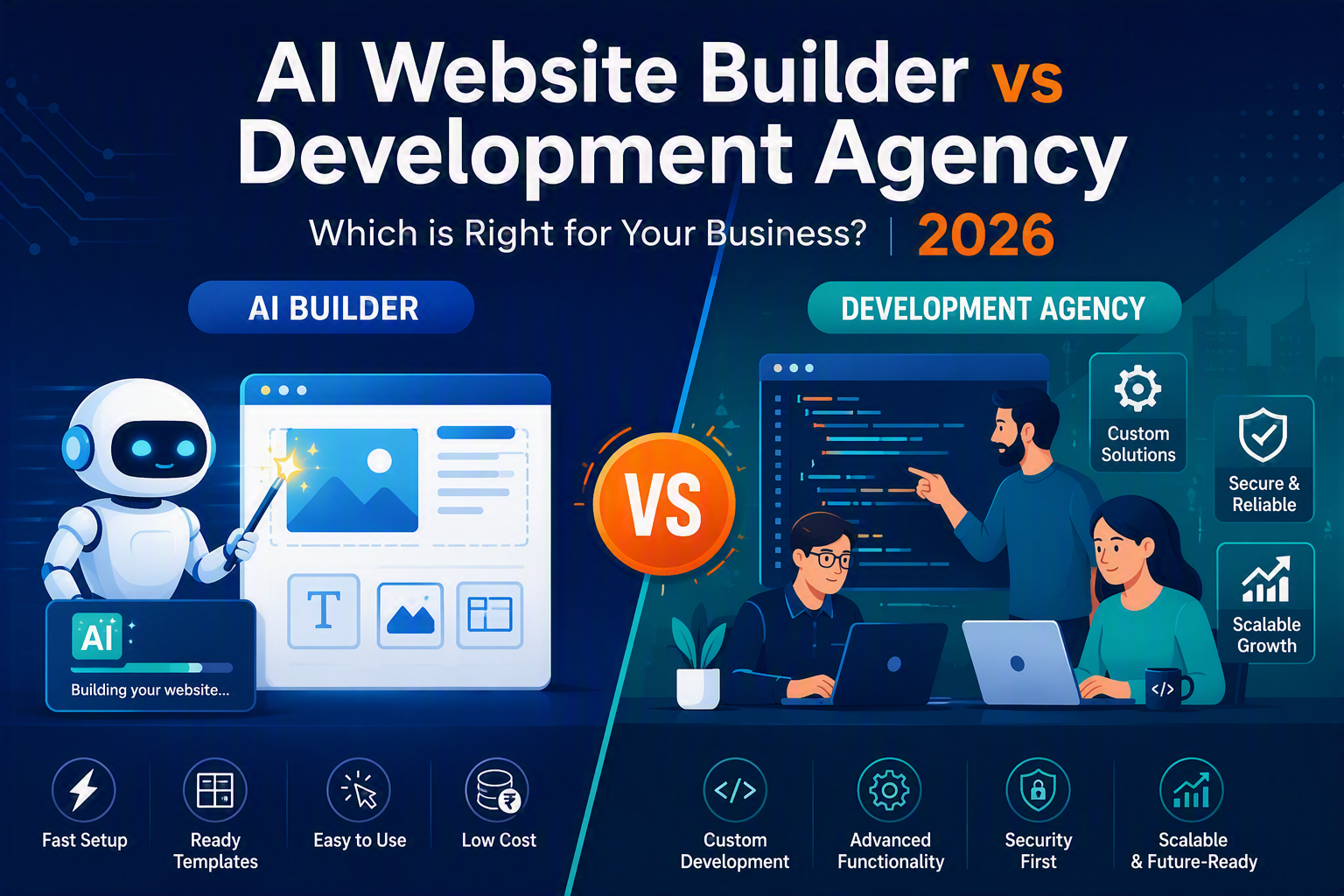 Blogs 12 AI website builder vs development agency comparison 2026 by Rannlab Technologies