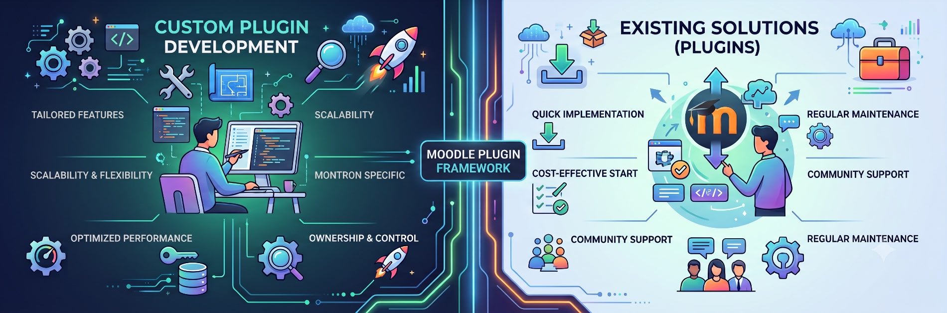 Custom Moodle Plugin Development vs. Existing Solutions