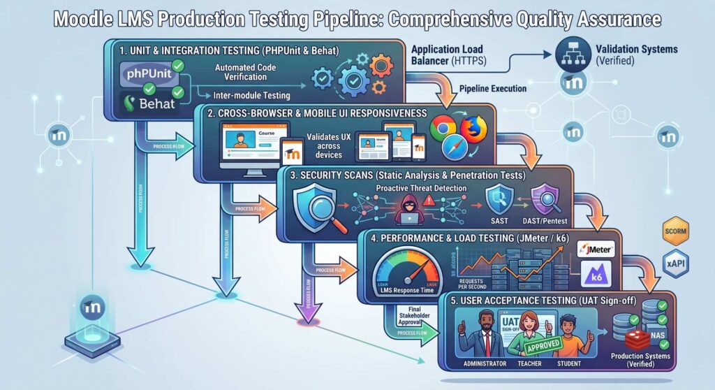 Moodle LMS Development Process: The Complete Step-by-Step Guide 3 Performance Testing & Auditing