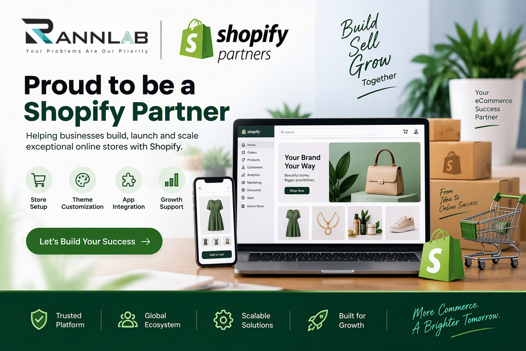RannLab helping businesses build and scale Shopify eCommerce stores through development customization and growth services