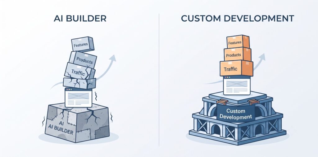 AI Website Builder vs Custom Development