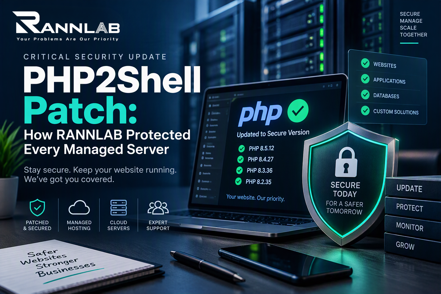 PHP2Shell patch applied on RANNLAB managed servers
